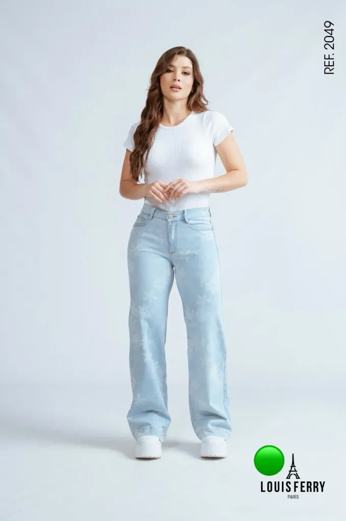 Jean Stretch Bota Ancha Estampado