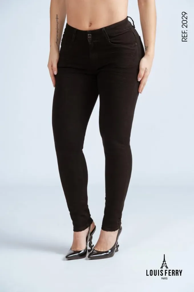 Jean Skinny Tiro Alto Negro