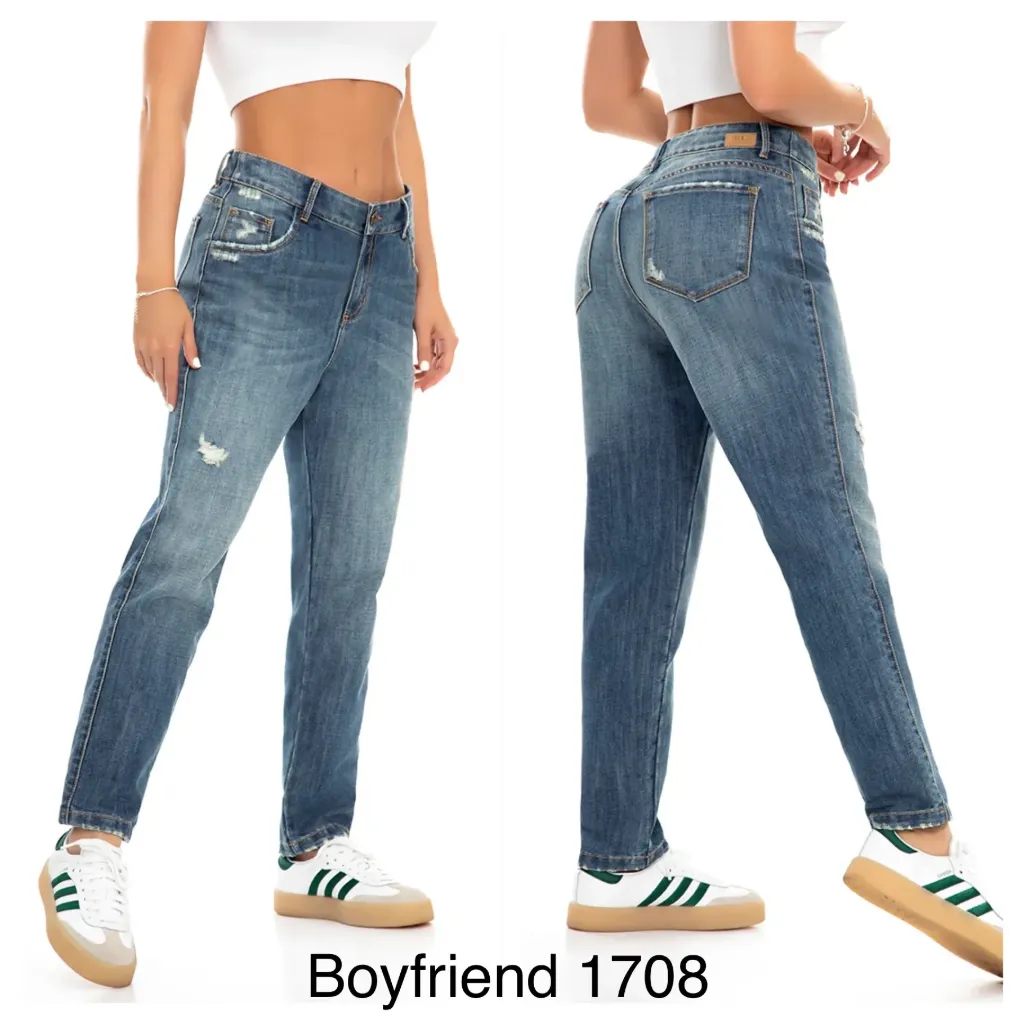 Jean Boyfriend Azul Medio