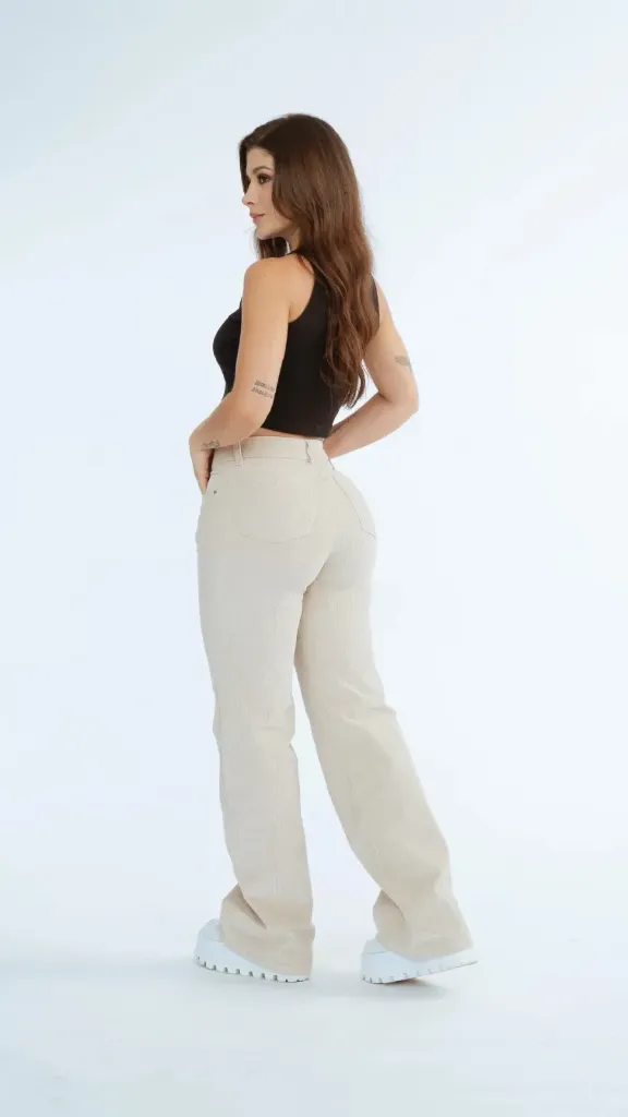 [2051] Wide Leg Corduroy Stretch Beige (6)