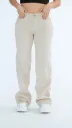 Wide Leg Corduroy Stretch Beige