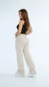 Wide Leg Corduroy Stretch Beige