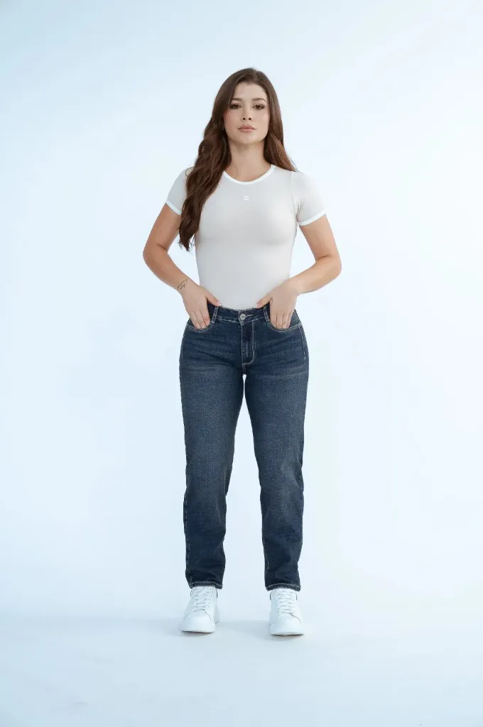 [2045] Mom fit Stretch Azul Oscuro (6)