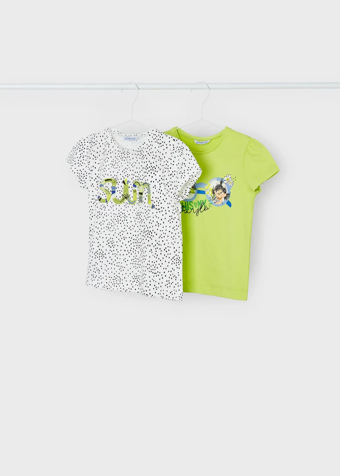 [3067] Blusa Verde/ Blanca Pepas Niña (6)