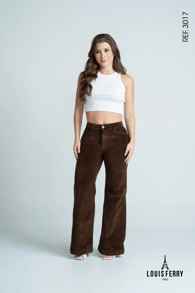 Pantalon Wide Leg Corduroy Cafe Chocolate