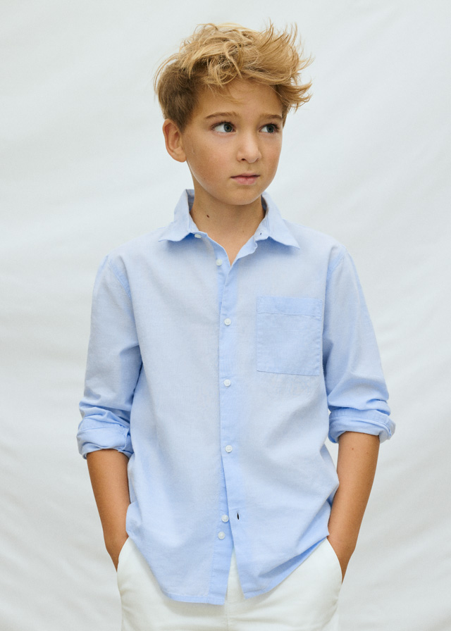 Camisa Manga Larga Azul