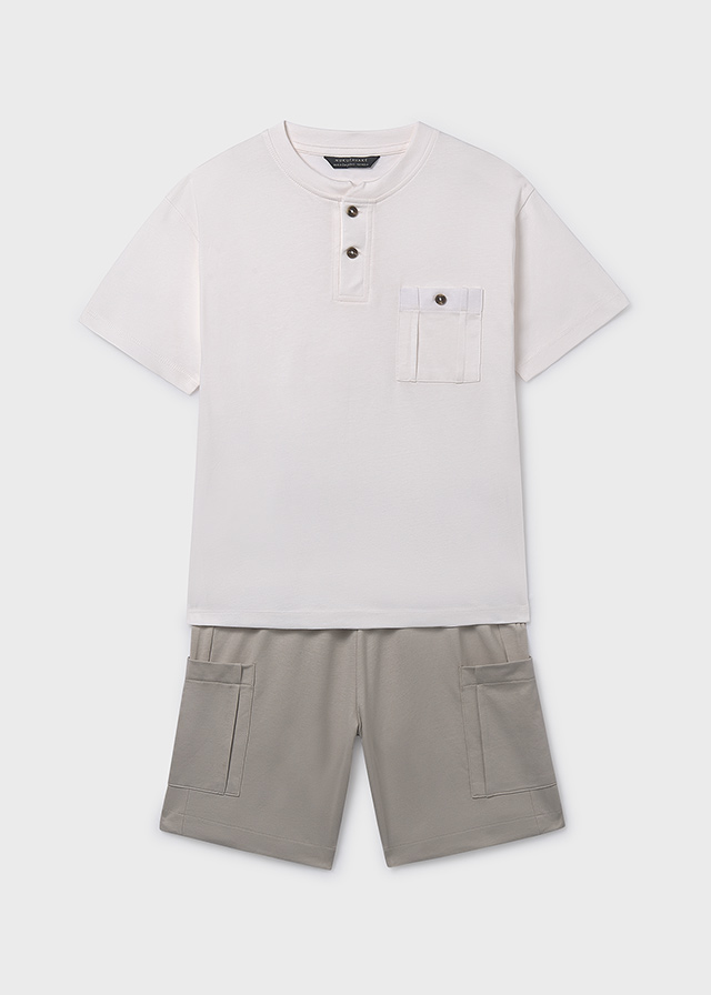 Conjunto Camiseta y Short Cargo Gris